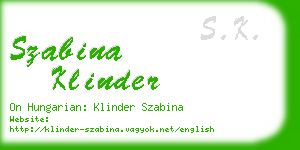 szabina klinder business card